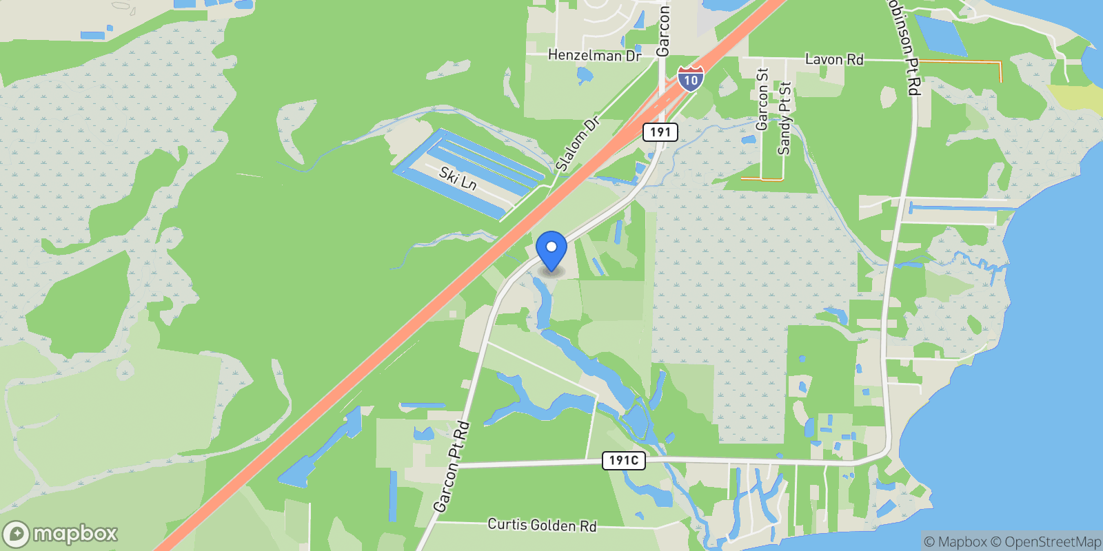 Map showing 3400 blk Garcon Point Rd., Milton, FL 32583, Milton, Florida, United States.