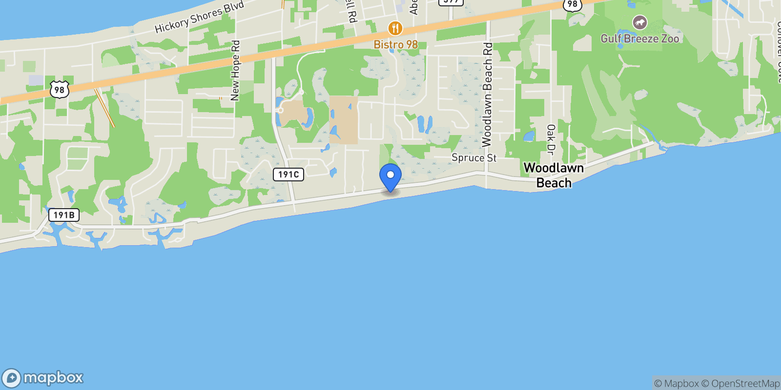 Map showing 5161 Soundside Drive, Gulf Breeze, FL 32563, Gulf Breeze, Florida, United States.