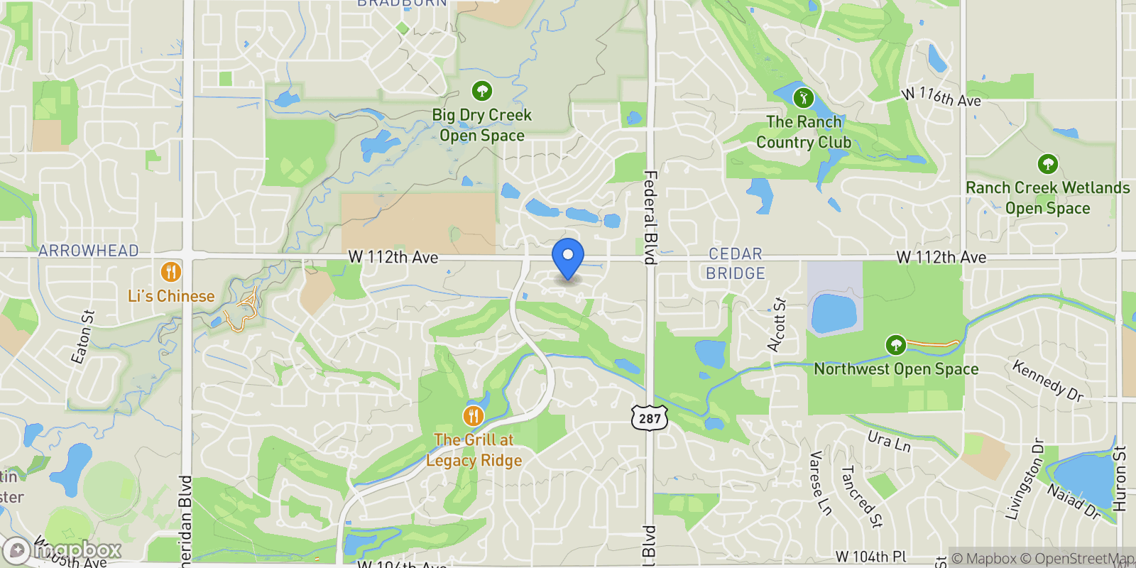 Map showing 3403 W 111th Drive, Westminster, CO 80031, Westminster, Colorado, United States.