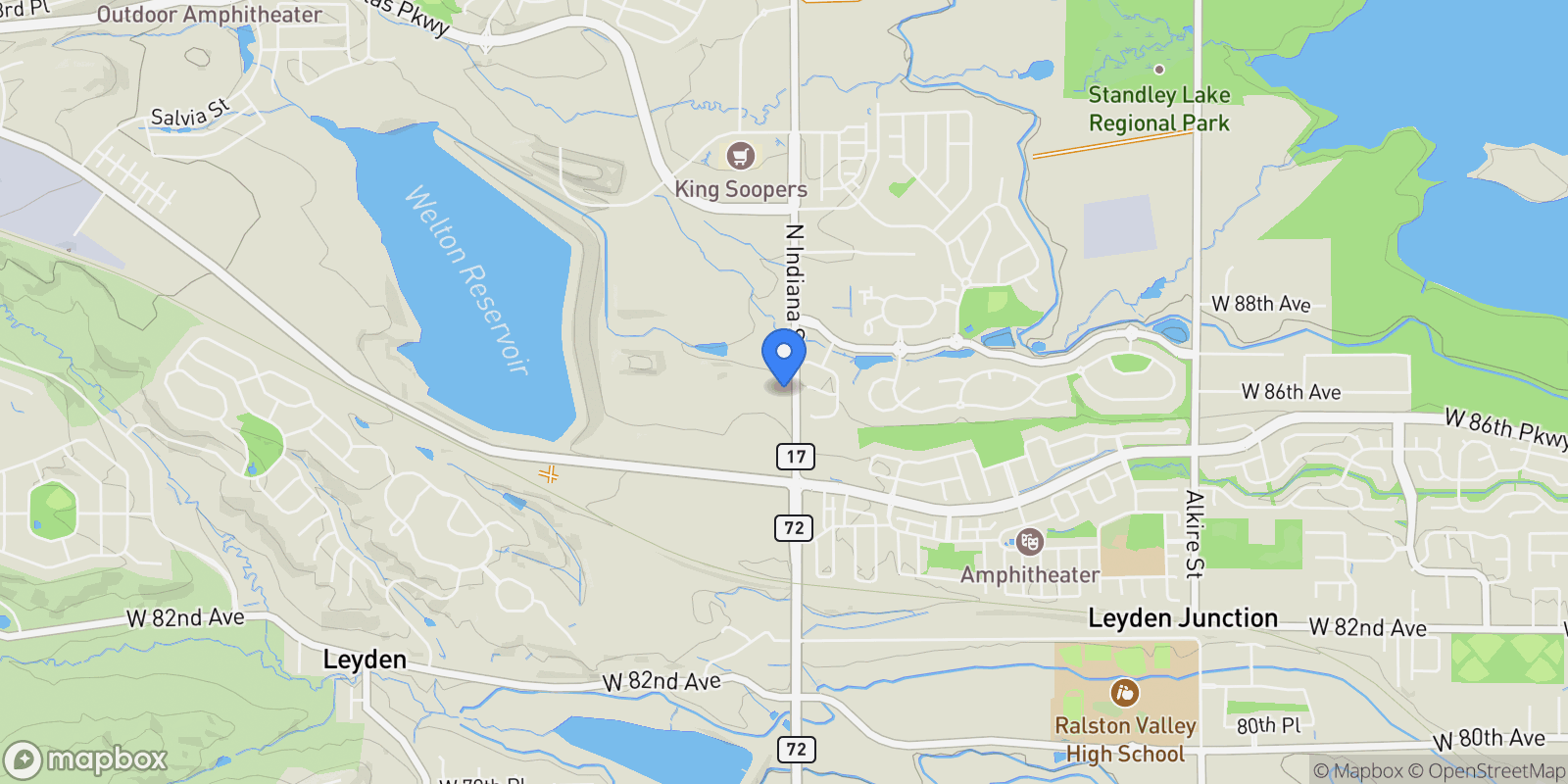 Map showing 8661 Indiana Street, Arvada, CO 80007, Arvada, Colorado, United States.