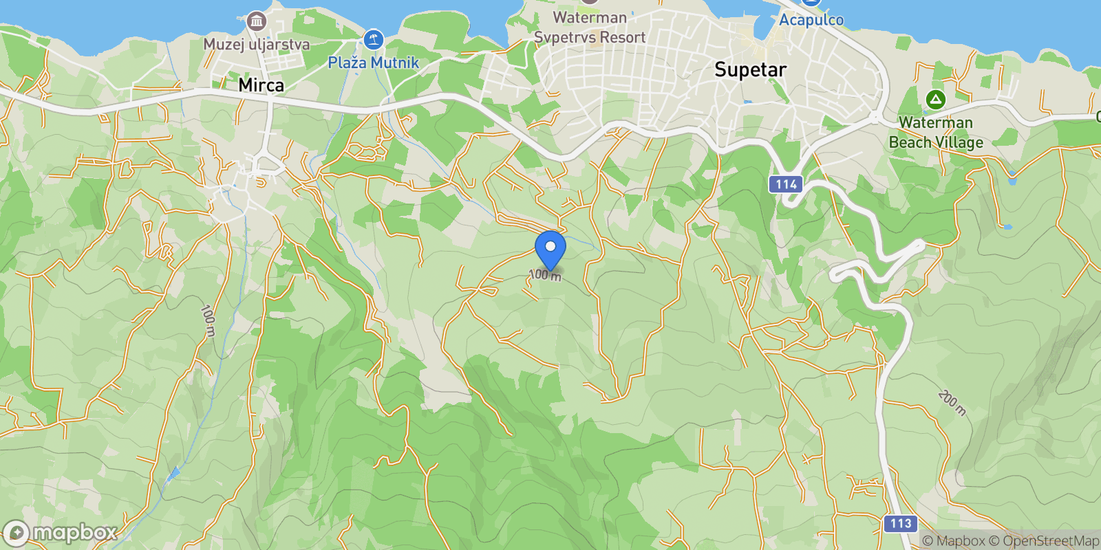 Map showing Brač, 17 21400, Supetar, Split-Dalmatia County, Croatia.