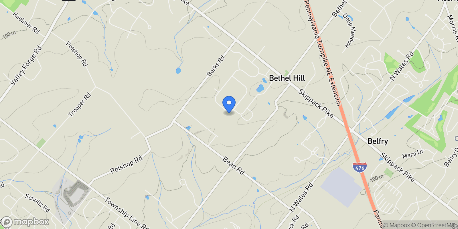 Map showing 2624 HAWTHORN DR DRIVE, EAGLEVILLE, PA 19403, Eagleville, Pennsylvania, United States.
