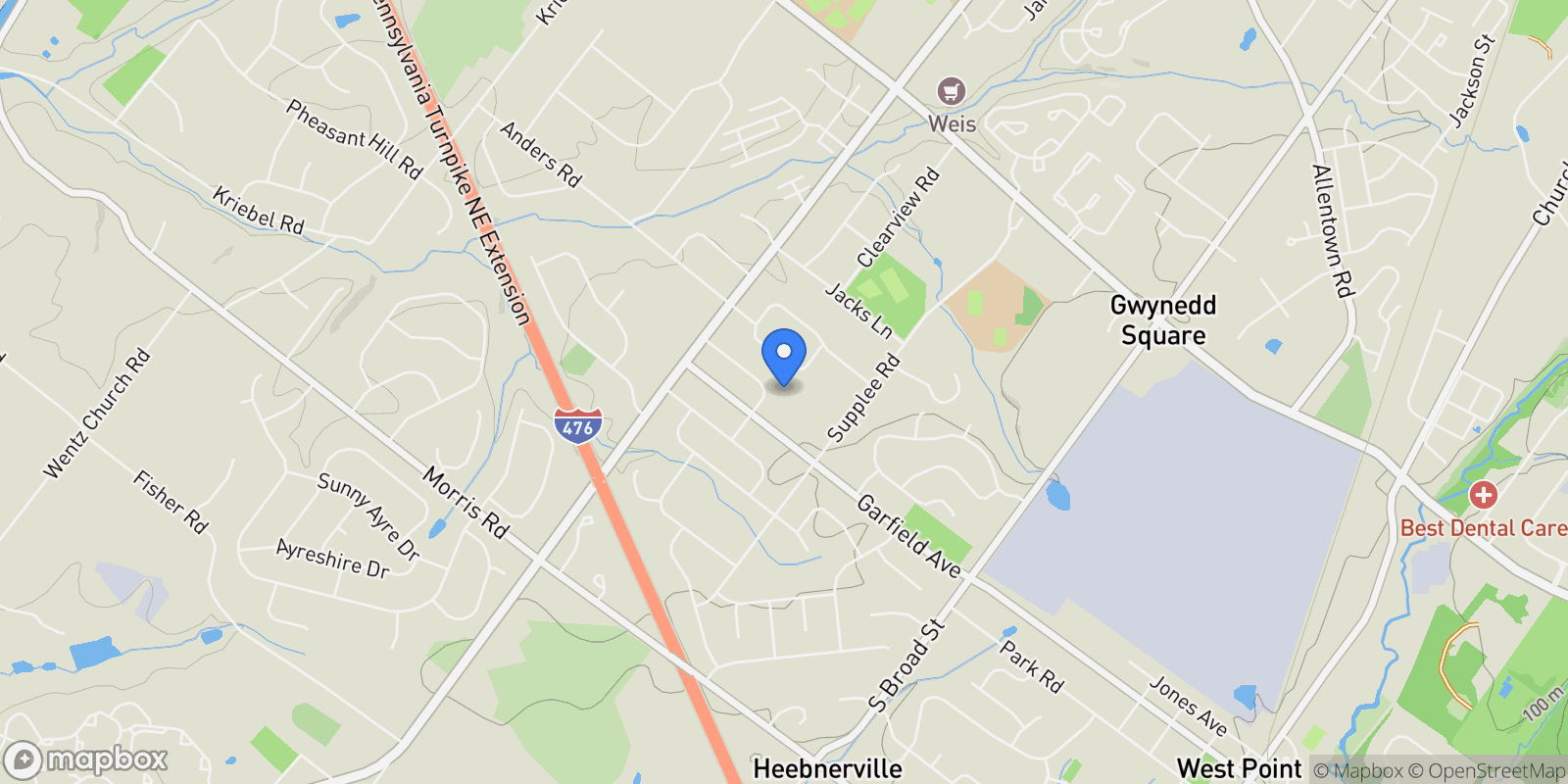 Map showing 937 GENERAL NASH DR DRIVE, LANSDALE, PA 19446, Lansdale, Pennsylvania, United States.