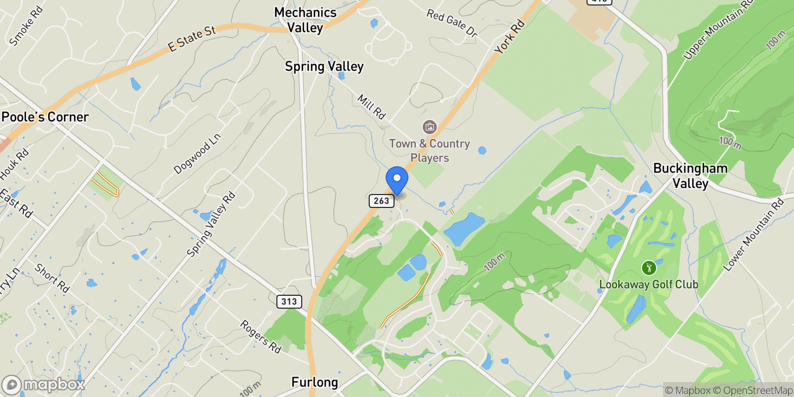 Map showing 2479 WHEATFIELD LN, FURLONG, PA 18925, Furlong, Pennsylvania, United States.