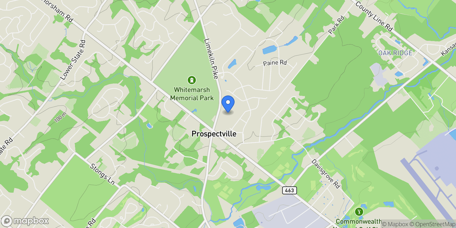 Map showing 1162 LIMEKILN PIKE PIKE, AMBLER, PA 19002, Ambler, Pennsylvania, United States.