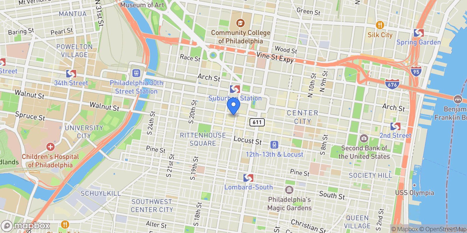 Map showing 1606 CHESTNUT ST STREET #4, PHILADELPHIA, PA 19103, Philadelphia, Pennsylvania, United States.