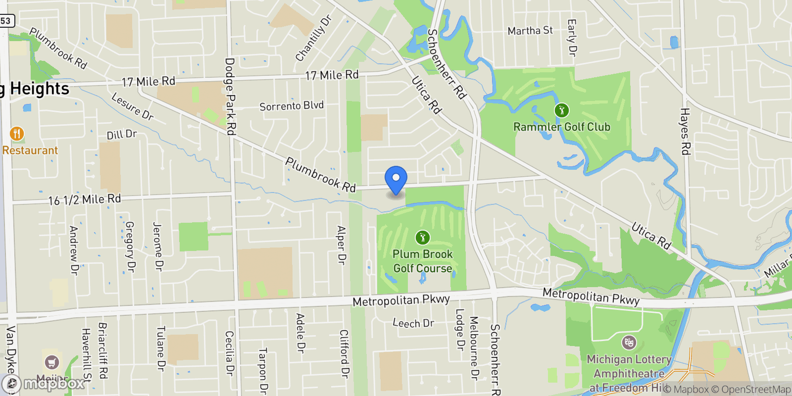 Map showing 13000 Plumbrook Road, Sterling Heights, MI 48312, Sterling Heights, Michigan, United States.