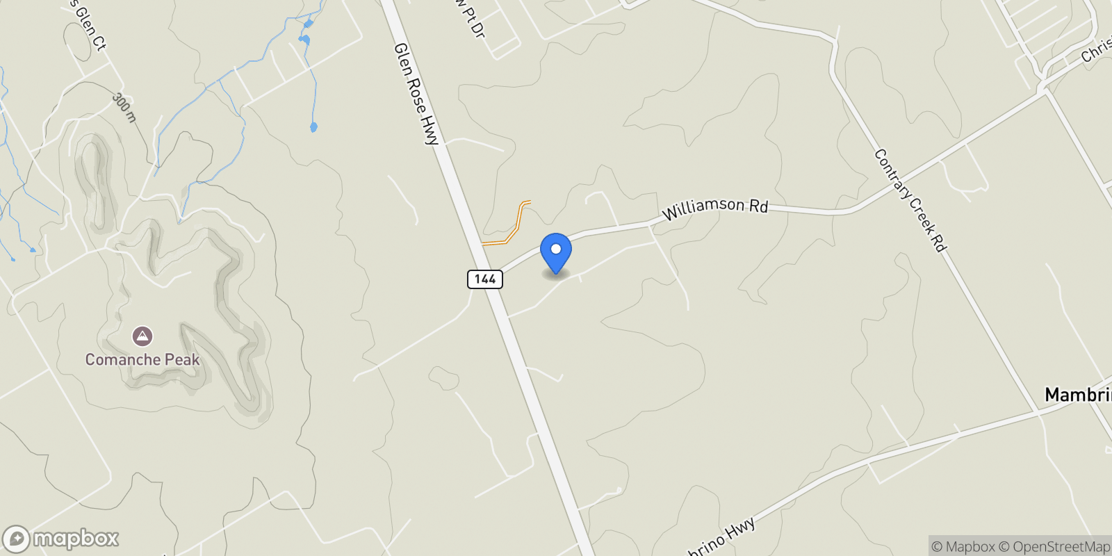 Map showing 3043 Haylee Drive, Granbury, Texas, United States.