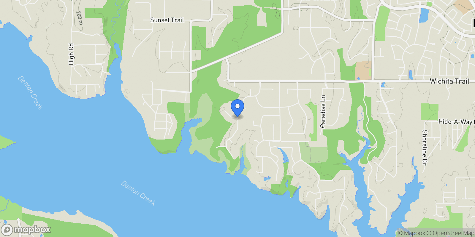 Map showing TBD Bayshore Drive, Lewisville, Texas, United States.
