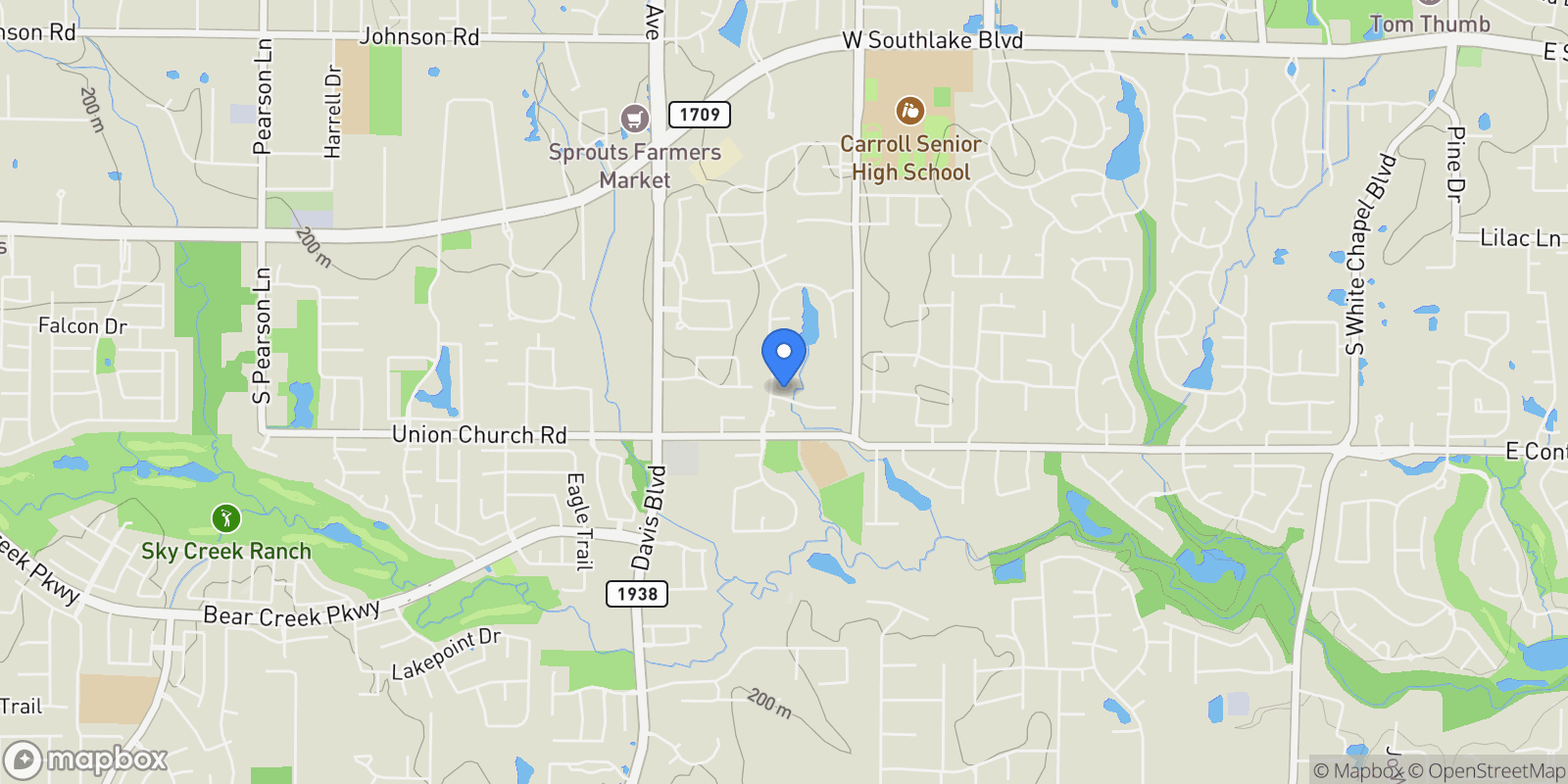 Map showing 945 Deer Hollow Boulevard, Grapevine, Texas, United States.