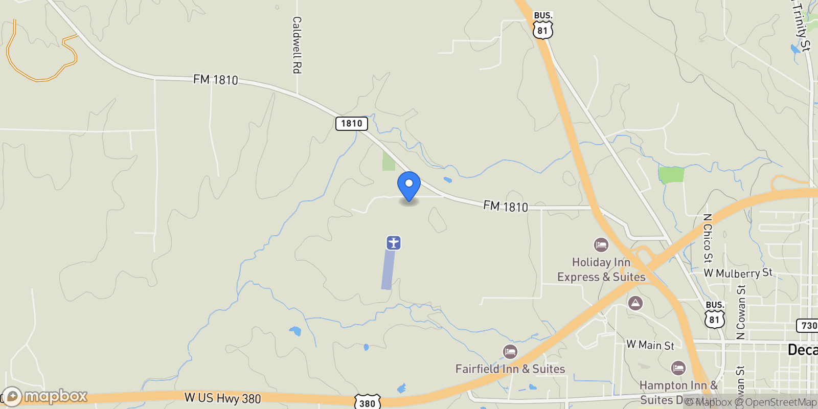 Map showing 175 County Road 1109, Decatur, Texas, United States.