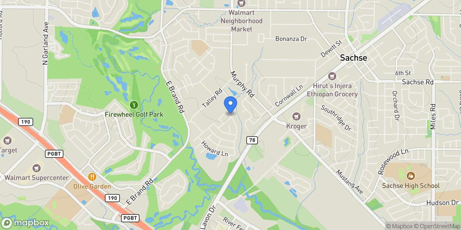 Map showing 1217 Wynne Drive, Richardson, Texas, United States.