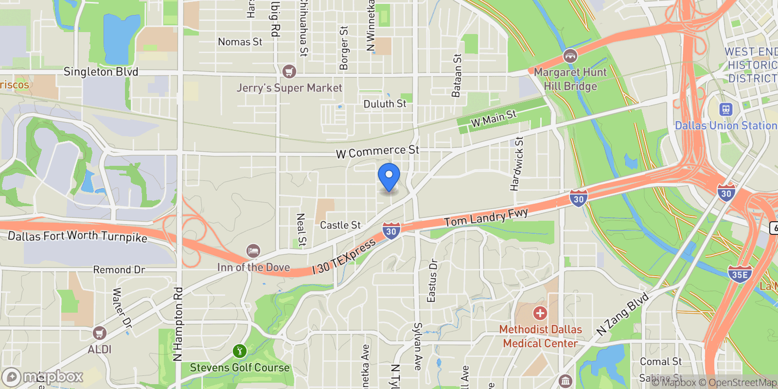 Map showing 1002 Mobile Street 1, Dallas, Texas, United States.