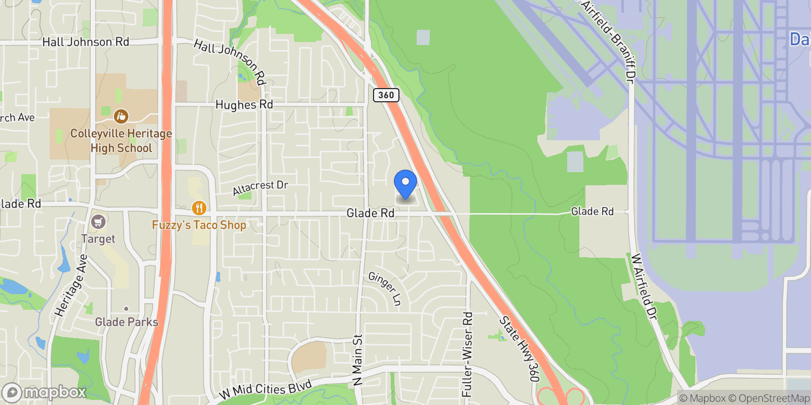 Map showing 330 Harmony Hill Road, Flower Mound, Texas, United States.