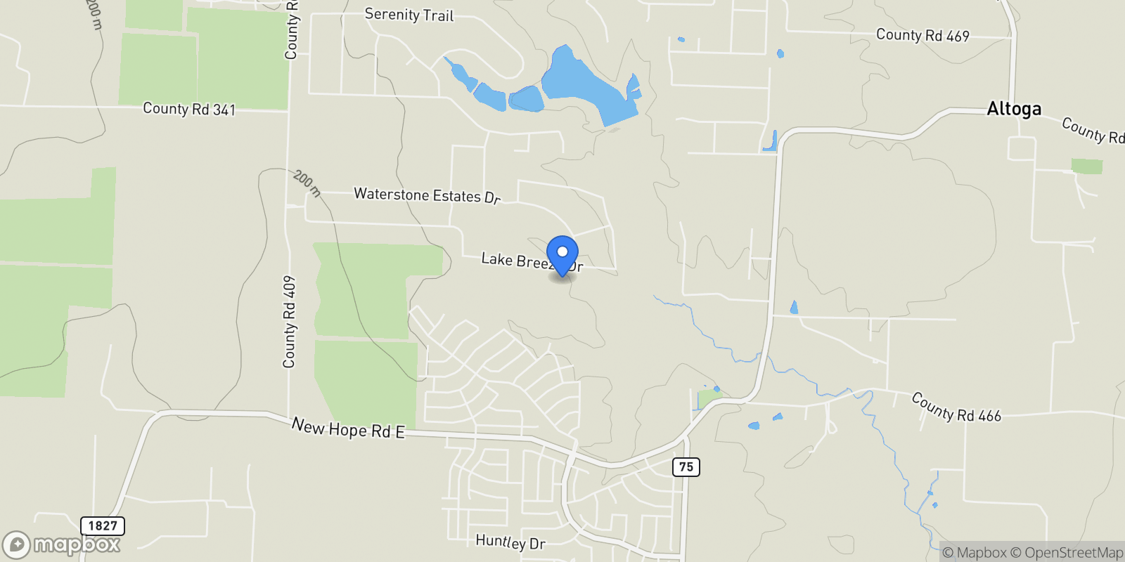 Map showing 4594 Lake Breeze Drive, McKinney, Texas, United States.