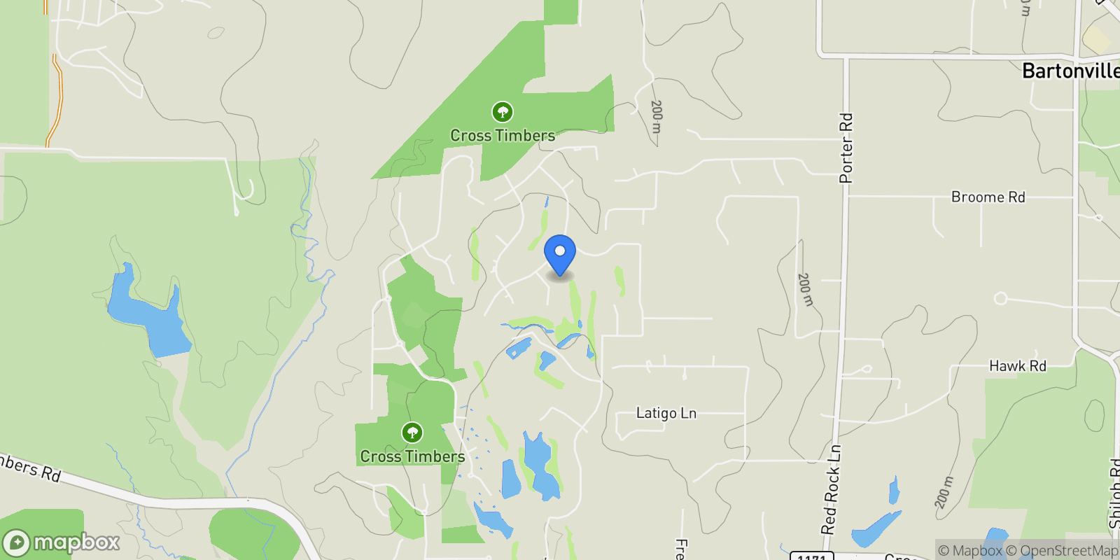 Map showing 5700 Masters Court, Lewisville, Texas, United States.