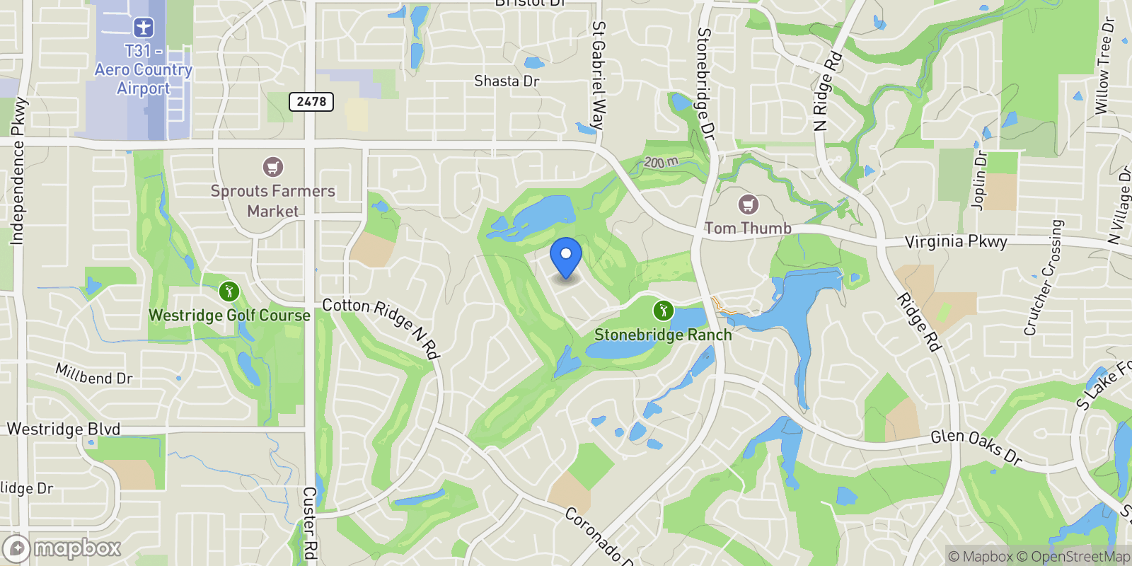 Map showing 7604 Hilton Head Drive, McKinney, Texas, United States.