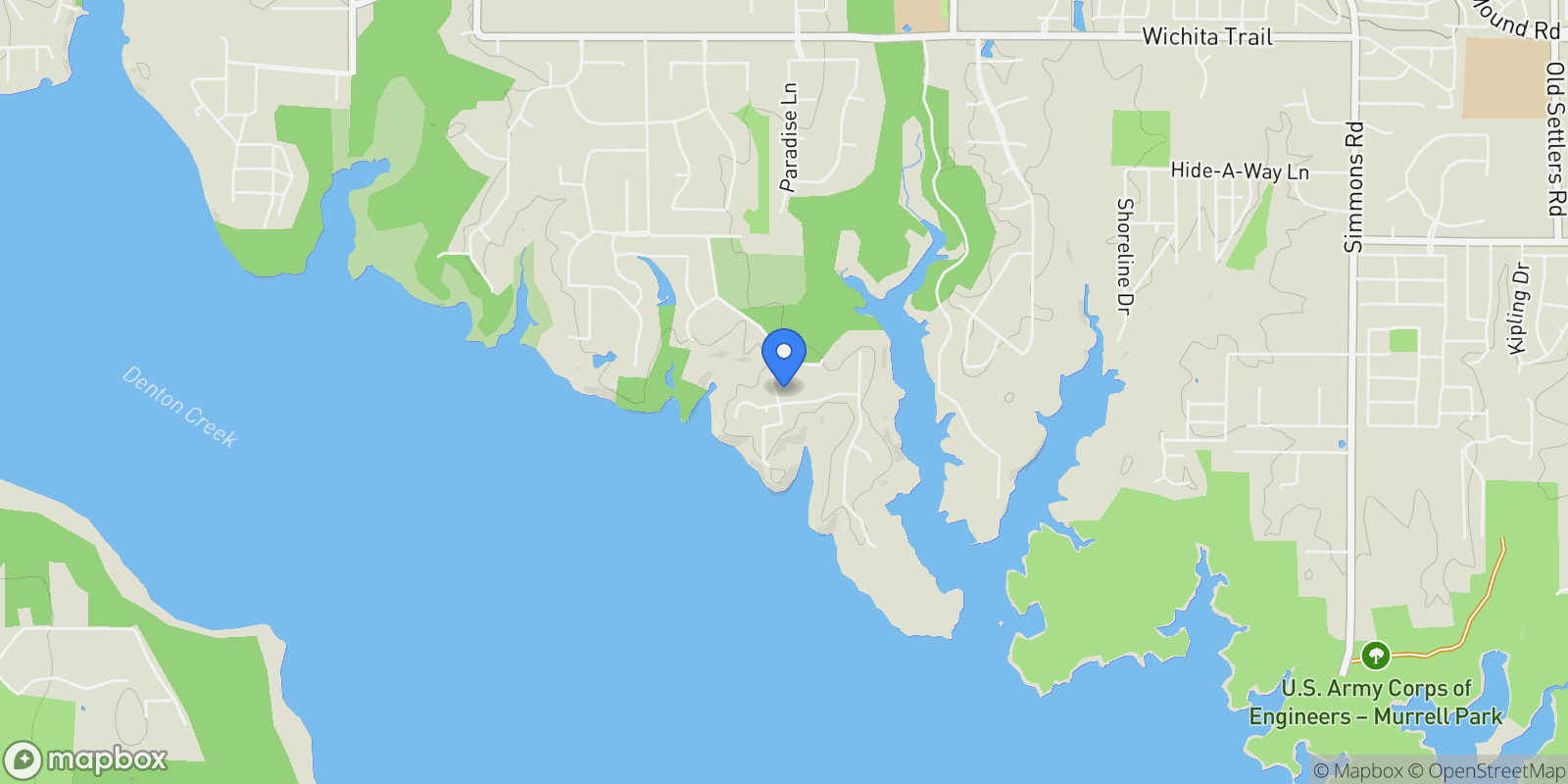 Map showing 5308 Prince Lane, Lewisville, Texas, United States.