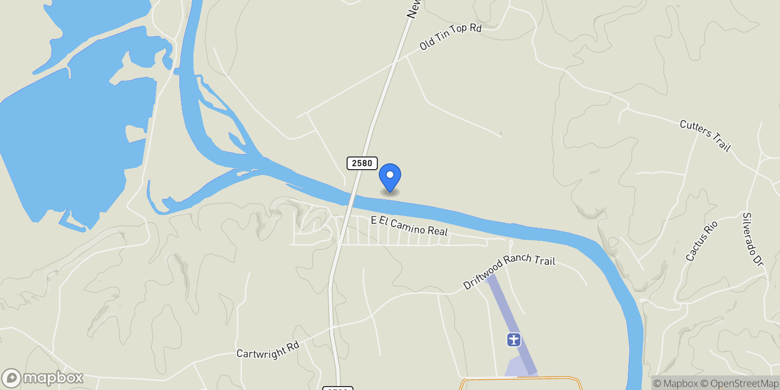 Map showing 1024 River Ranch Lane, Weatherford, Texas, United States.
