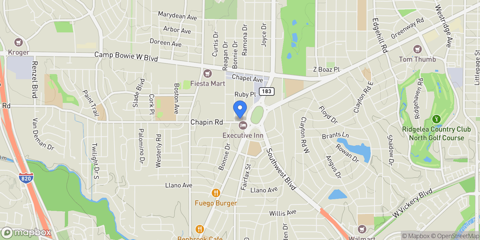 Map showing 7504 Chapin Road, Fort Worth, Texas, United States.
