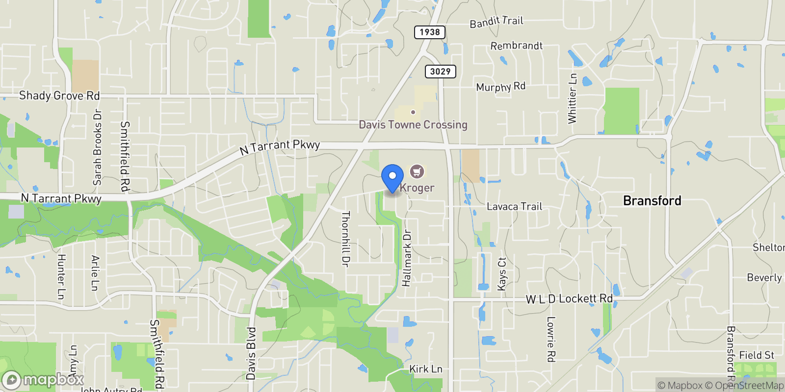 Map showing 8315 Thornridge Drive, North Richland Hills, Texas, United States.