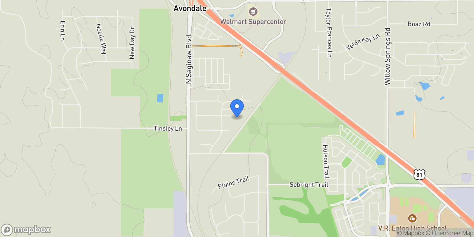 Map showing 2609 Comanche Moon Drive, Haslet, Texas, United States.
