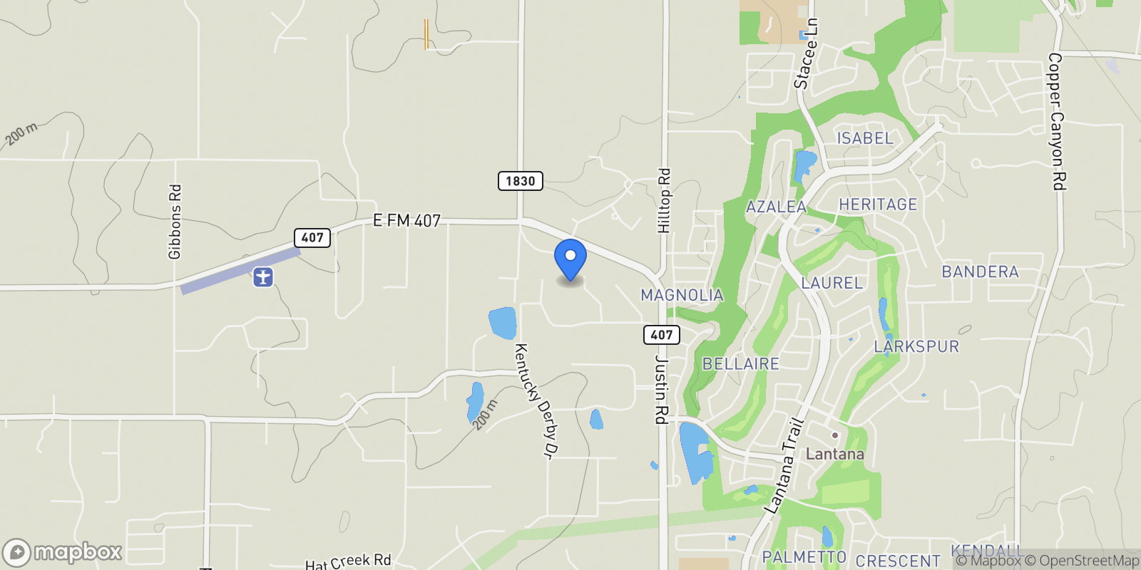 Map showing 1118 Vera Court, Lantana, Texas, United States.