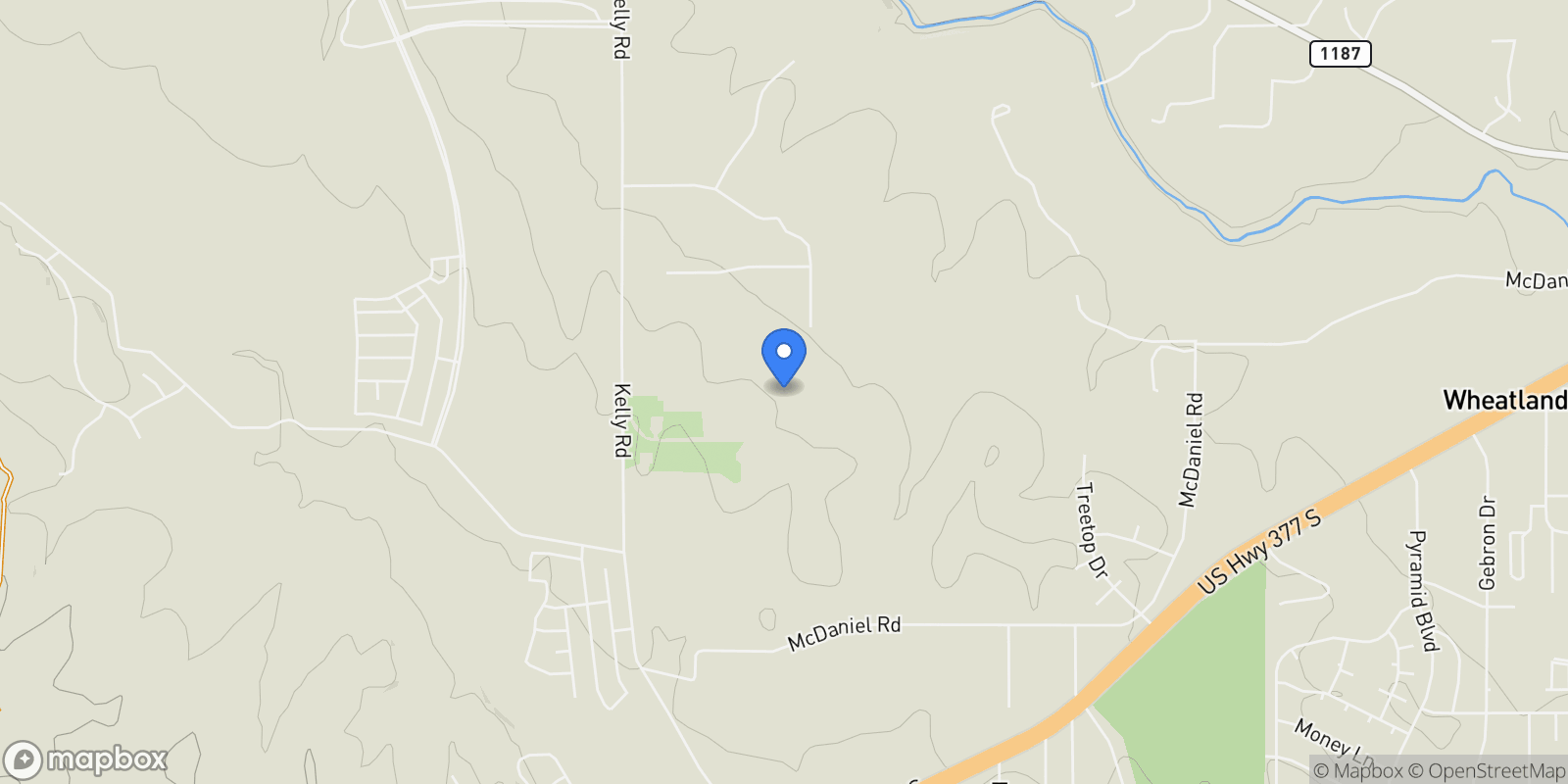 Map showing 4473 Kelly Road, Aledo, Texas, United States.