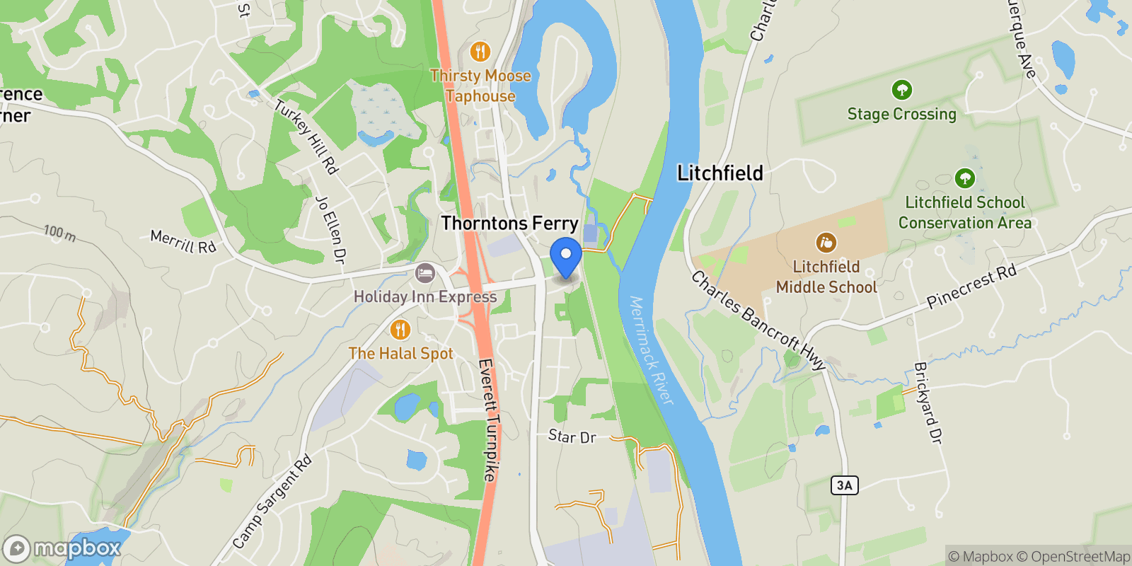 Map showing 5 Jennifer Drive Units A & B, Merrimack, NH 03054, Merrimack, New Hampshire, United States.
