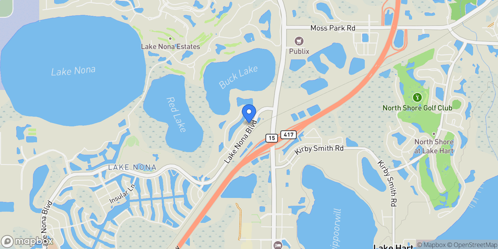 Map showing 10819 Savona Way, Orlando, FL 32827, Orlando, Florida, United States.