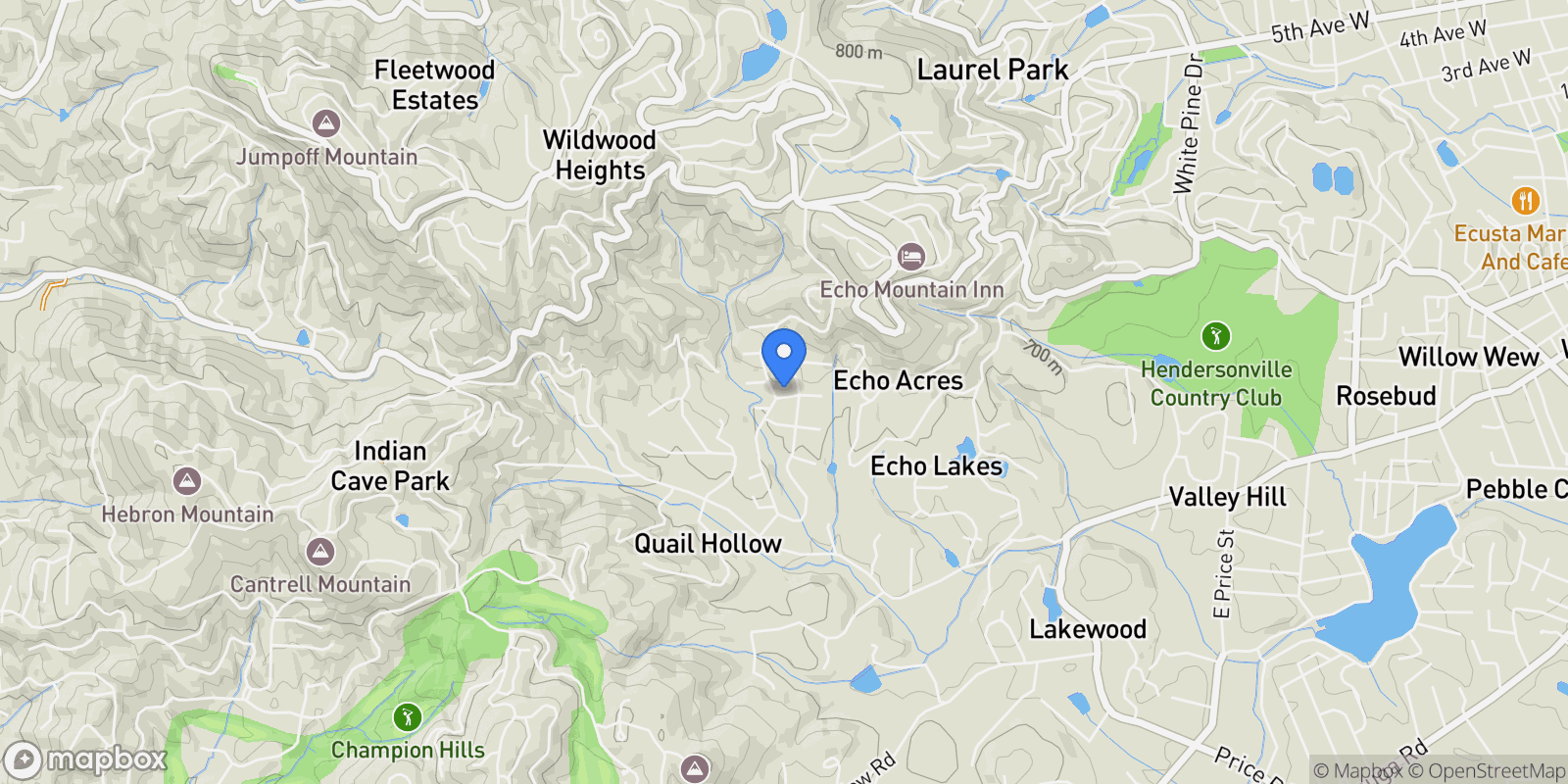 Map showing 146 Timber Creek Road, Hendersonville, NC 28739, Laurel Park, North Carolina, United States.