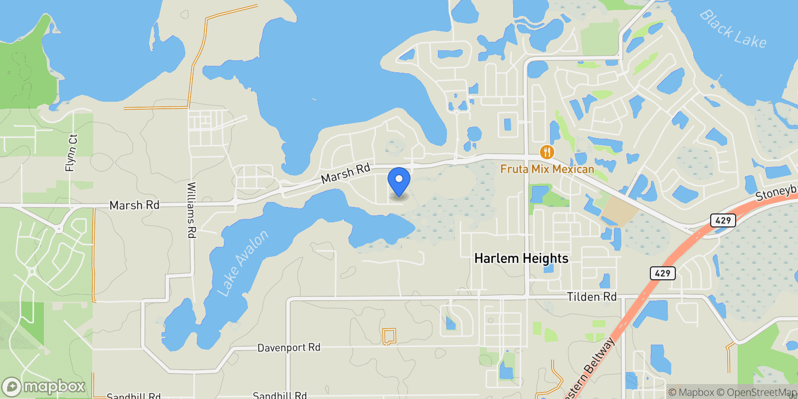 Map showing 1711 Amsel Falls Park Terrace, Winter Garden, FL 34787, Winter Garden, Florida, United States.
