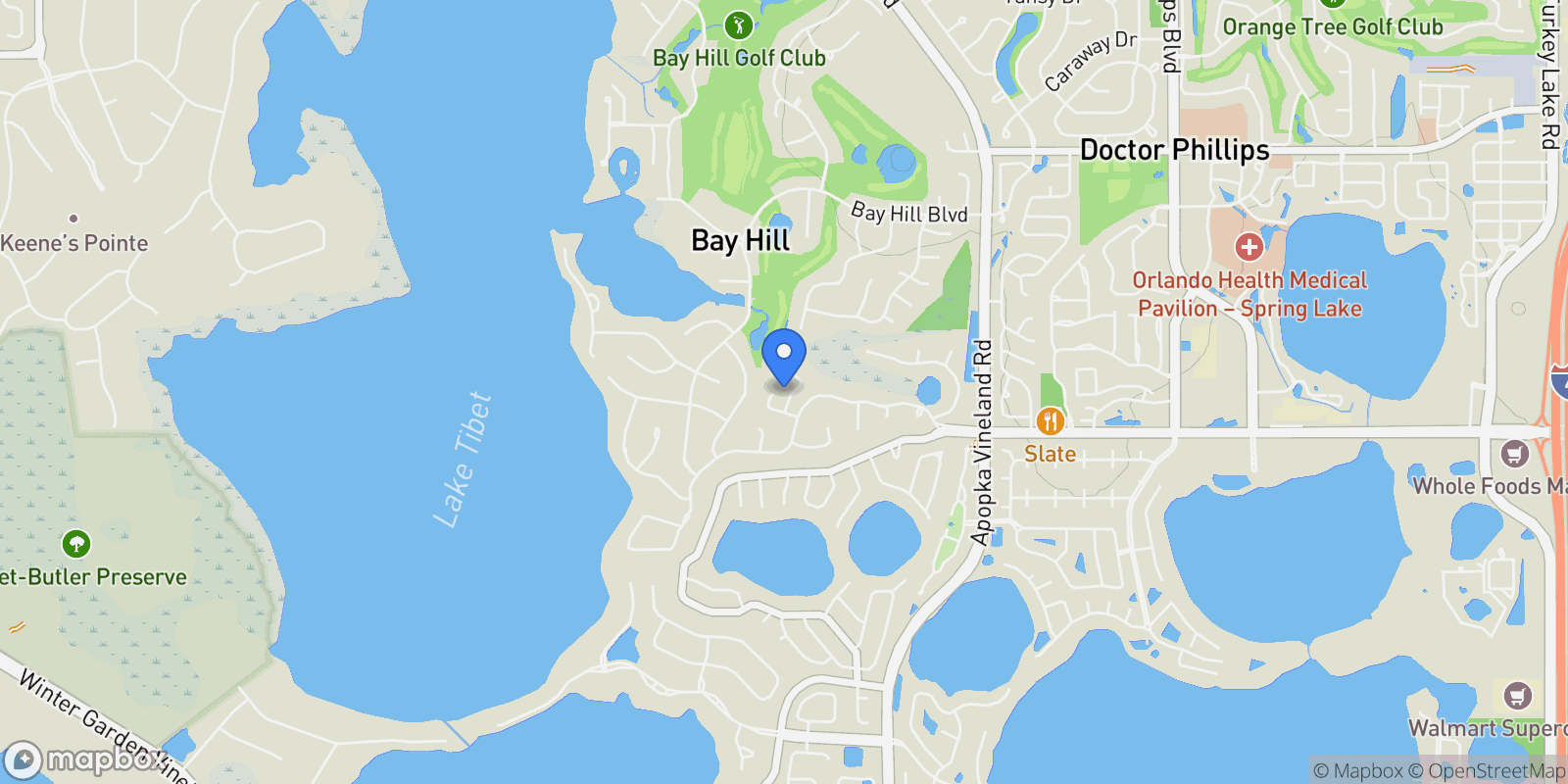 Map showing 9054 Shawn Park Place, Orlando, FL 32819, Orlando, Florida, United States.
