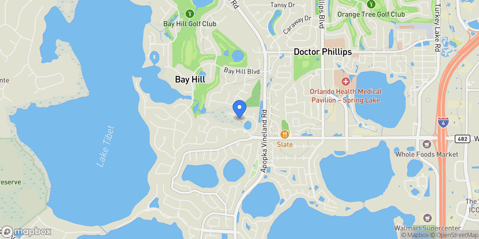 Map showing 8708 Lost Cove Drive, ORLANDO, FL 32819, Orlando, Florida, United States.