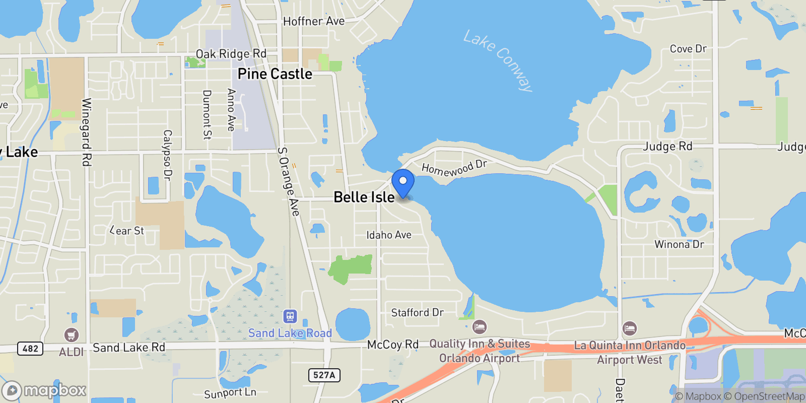 Map showing 7145 Lake Drive, Orlando, FL 32809, Orlando, Florida, United States.