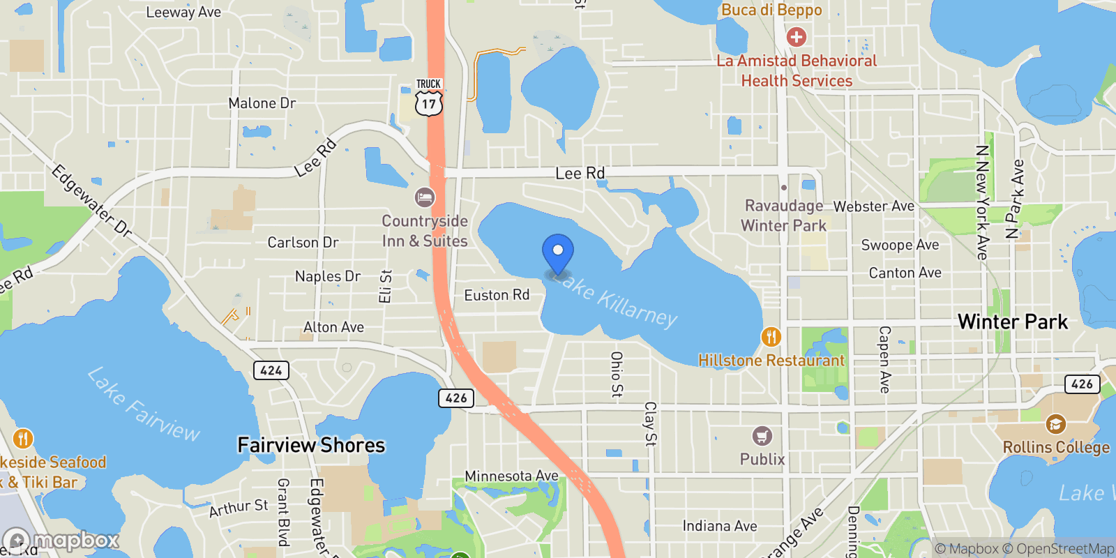 Map showing 2403 Euston Road, Winter Park, FL 32789, Winter Park, Florida, United States.