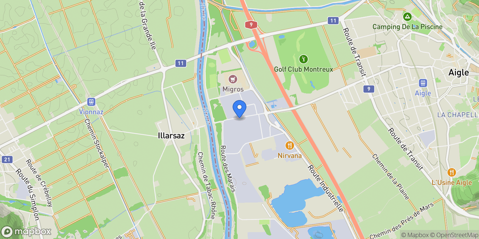 Map showing Aigle, Vaud, Switzerland.