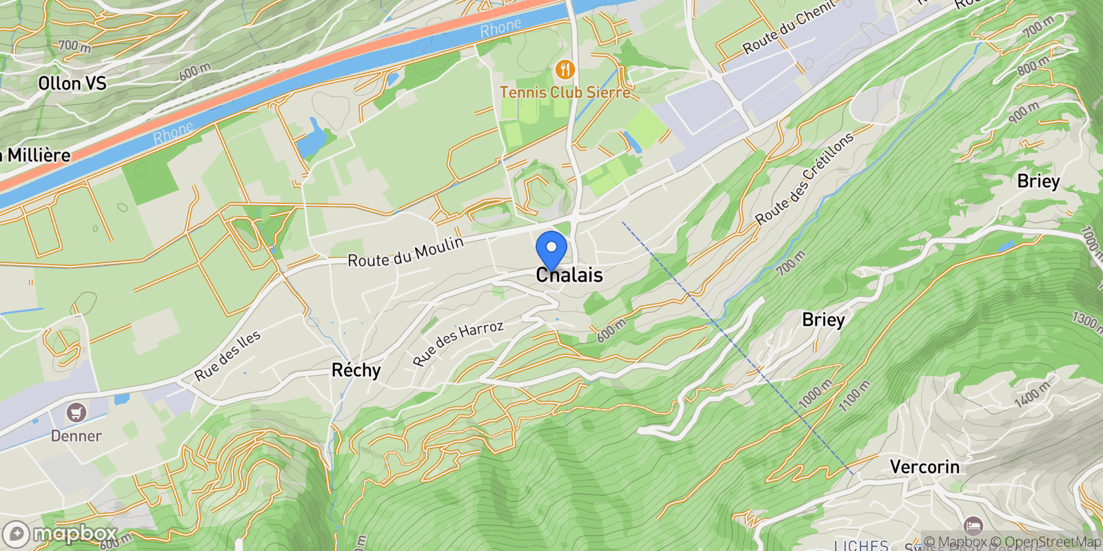Map showing Chalais, Valais, Switzerland.