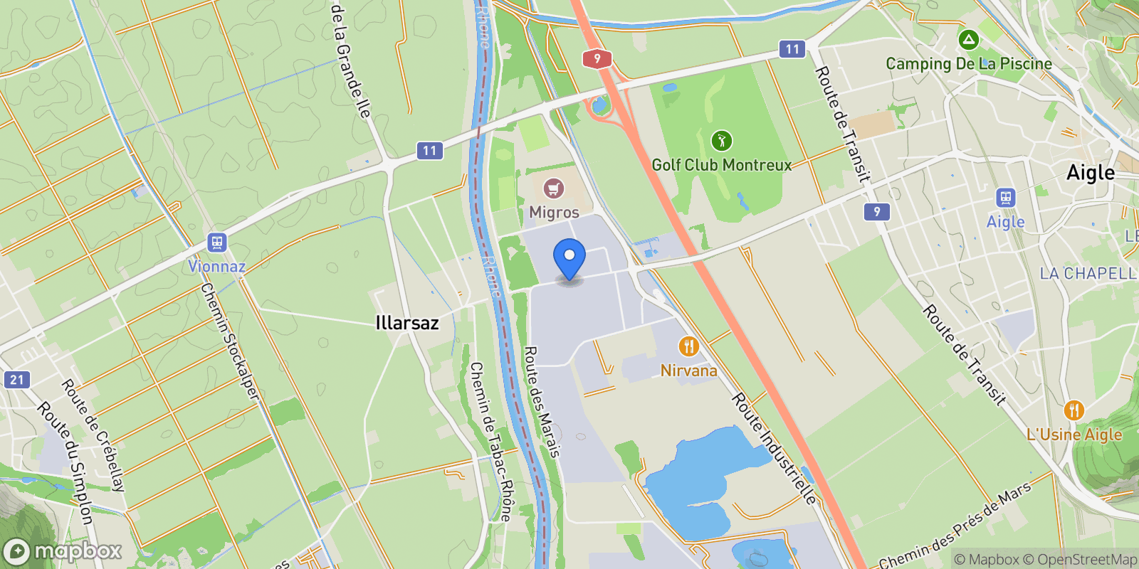 Map showing Aigle, Vaud, Switzerland.