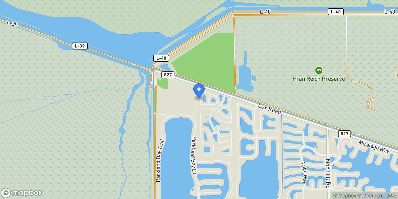 Map showing 9549 W Kalmar Circle, Parkland, Florida, United States.