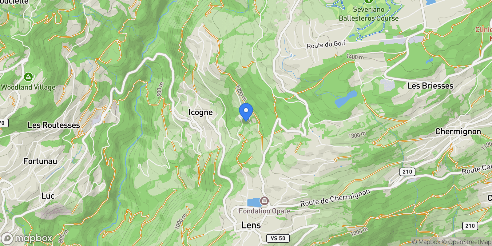 Map showing Lens, Valais, Switzerland.