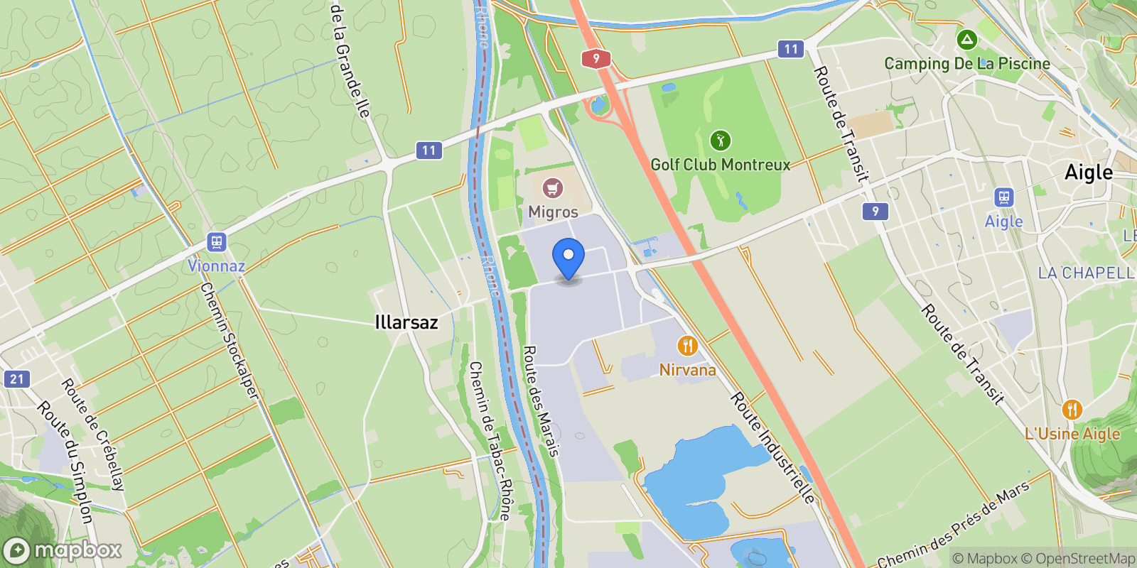 Map showing Aigle, Vaud, Switzerland.
