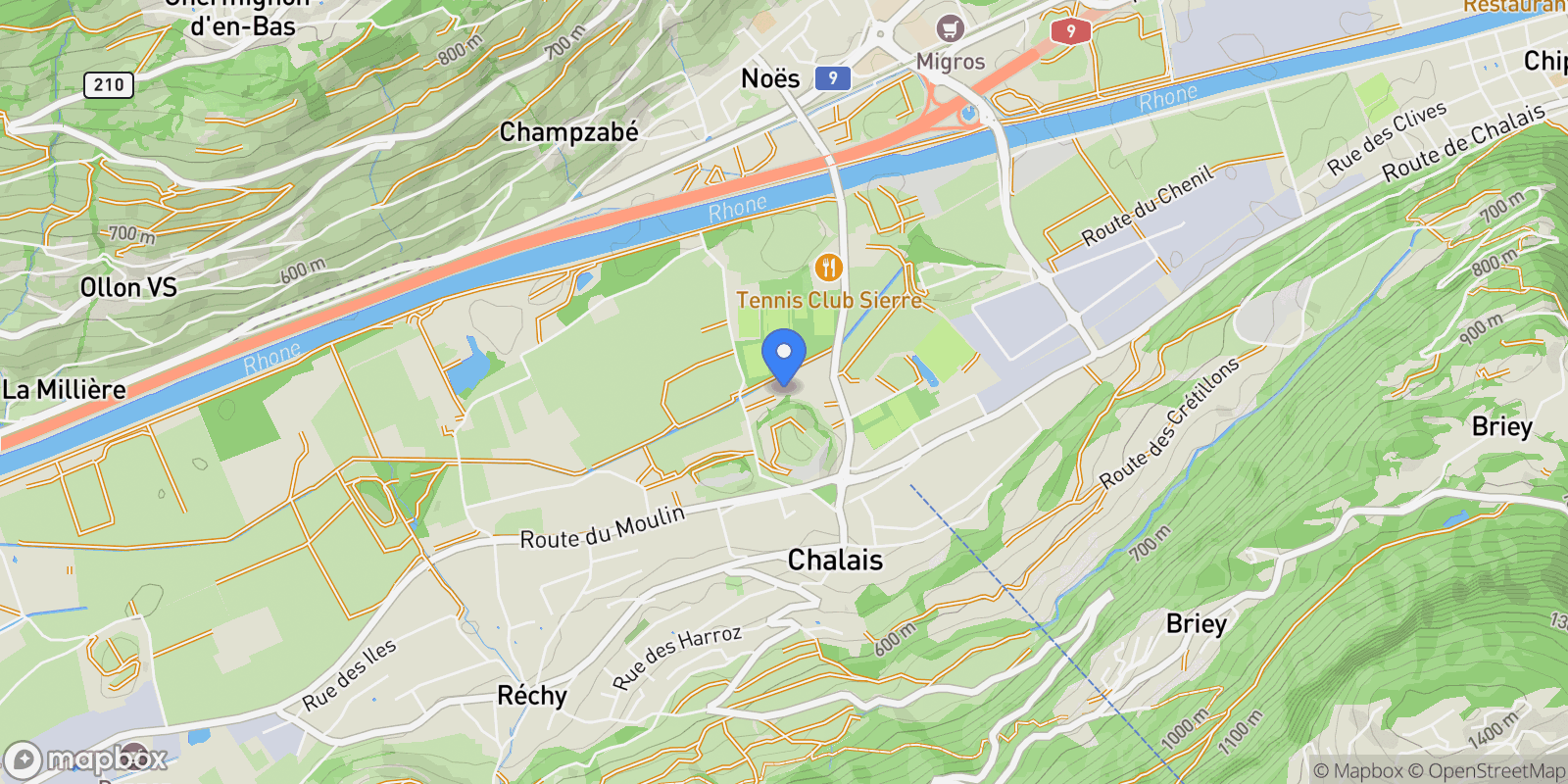 Map showing Sierre, Valais, Switzerland.