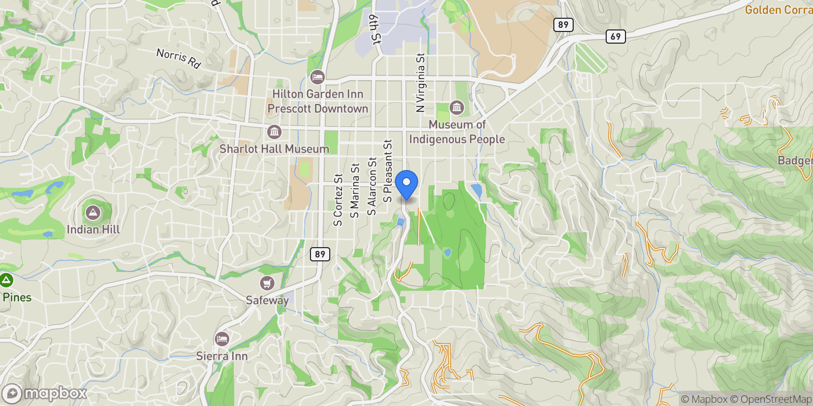 Map showing 337 S Mt Vernon Avenue, Prescott, AZ 86303, Prescott, Arizona, United States.
