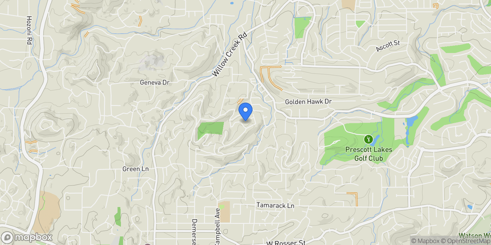 Map showing 2311 Sandia Drive, Prescott, AZ 86301, Prescott, Arizona, United States.