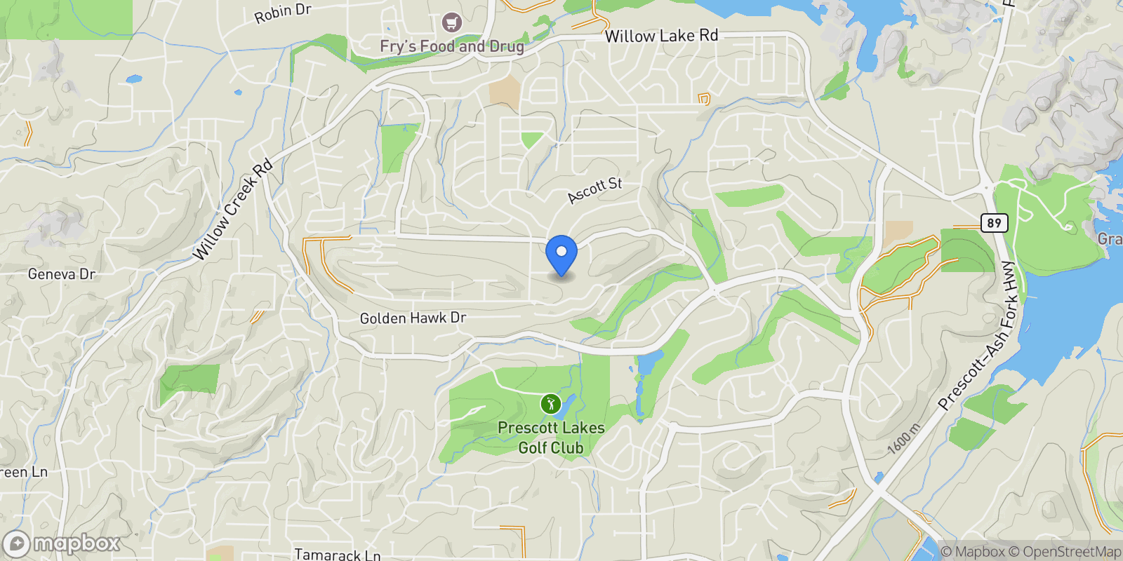 Map showing 979 Rosye View Lane, Prescott, AZ 86301, Prescott, Arizona, United States.