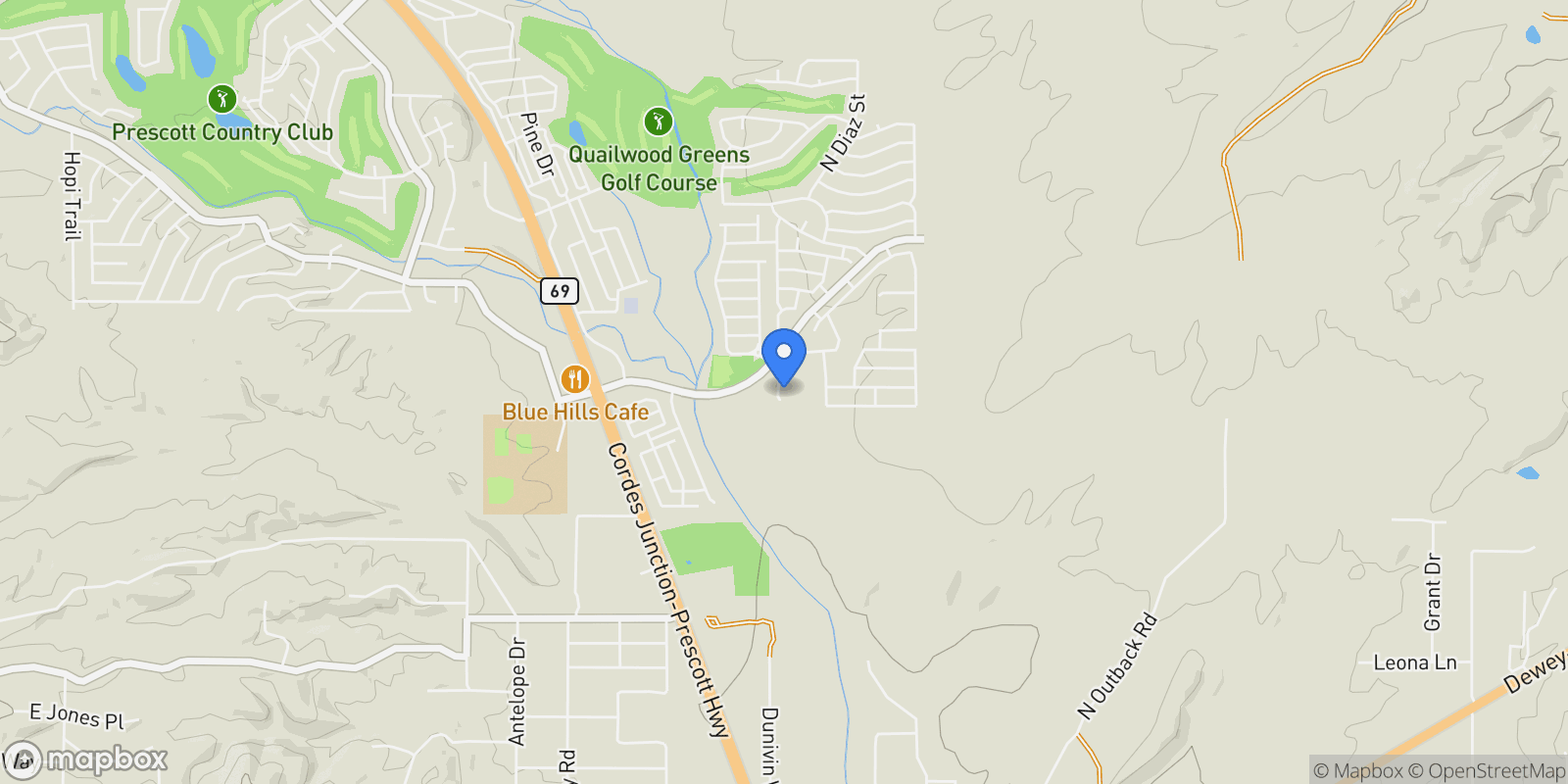 Map showing 317 N La Paz Street, Dewey-Humboldt, AZ 86327, Dewey-Humboldt, Arizona, United States.