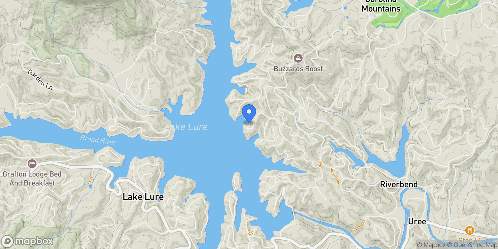 Map showing 235 Deerwood Drive, Lake Lure, NC 28746, Lake Lure, North Carolina, United States.