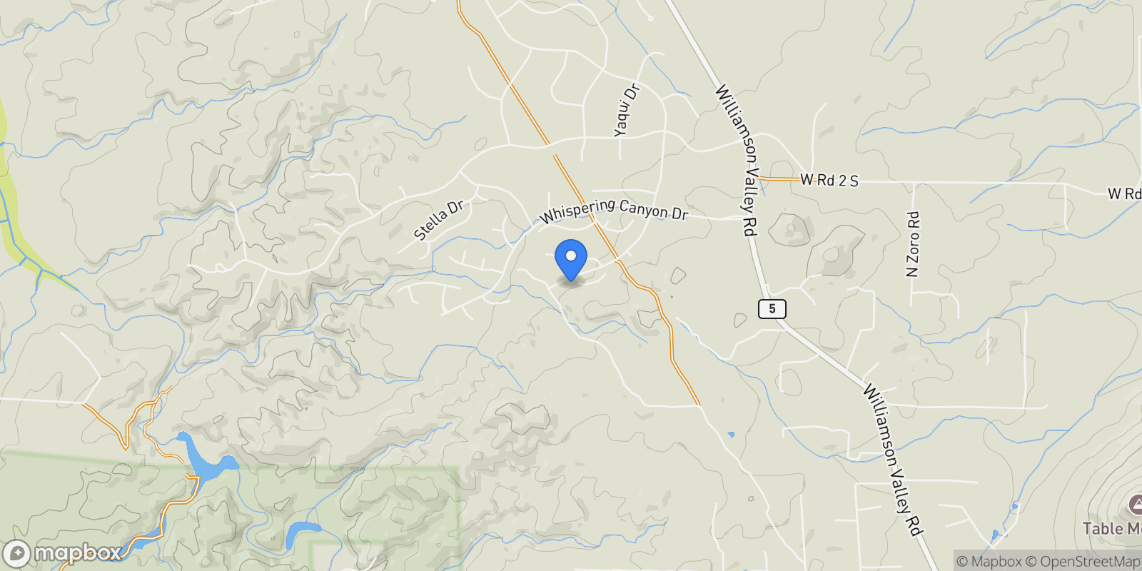 Map showing 5625 W Corliss (Lot 101) Circle, Prescott, AZ 86305, Prescott, Arizona, United States.