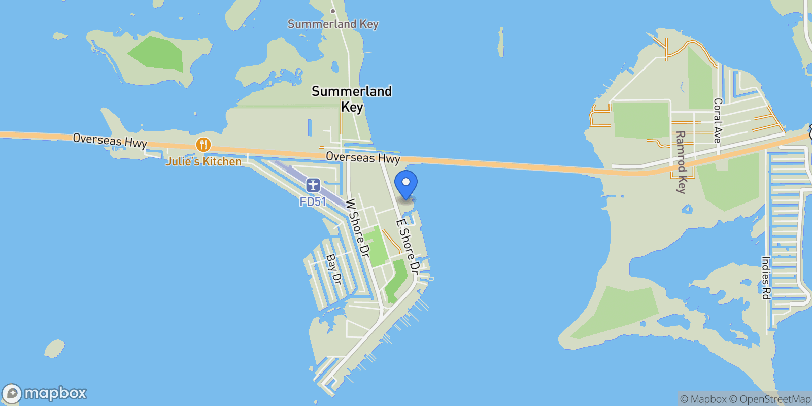 Map showing 231 E Shore Drive, Big Pine Key, Florida, United States.